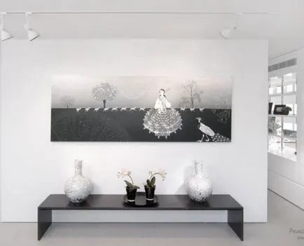 Design interior si camera de zi într-un stil minimalist, aranjament de idei din fotografie