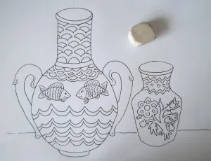 Cum de a desena o vază, trage un creion în etape, copilul meu