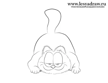 Cum de a desena o pisica Garfield etape creion