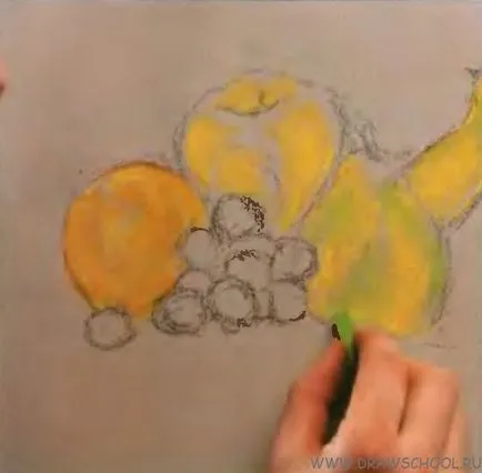 Cum de a desena o viață încă cu fructe (pastel)