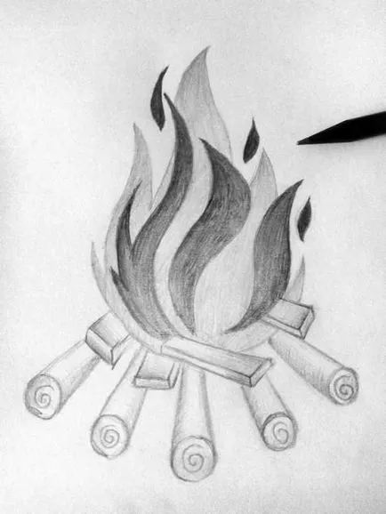 Cum de a desena un tutorial pas cu pas creion de foc pentru începători (cum să atragă un incendiu) Cum să elaboreze un creion de foc tutorial pas cu pas pentru incepatori