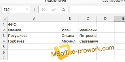 Cum să împartă textul în MS Excel