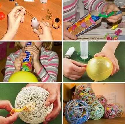 Ball a kezüket - cérnát, és ragasztó, lépésről lépésre mesterkurzus, fotó és videó