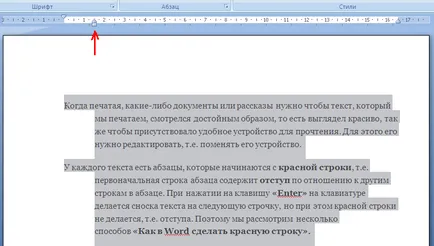Hogyan készítsünk egy piros vonal, amely a Word
