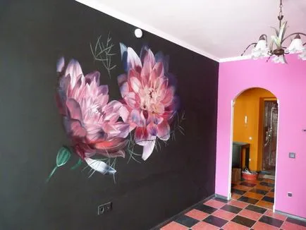 Airbrushing a falakon a lakásban fotók, videók, anyagok és eszközök festékszóró (lakás) Airbrushing a falakon a lakásban fotók, videók, anyagok és eszközök festékszóró