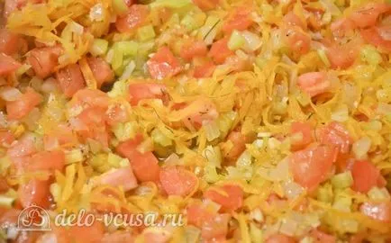 Padlizsán zöldségekkel töltve recept egy fotó - egy lépésről lépésre főzés padlizsán csónak