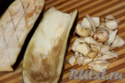 Padlizsán töltött zöldségek, sült a kemencében - a recept egy fotó