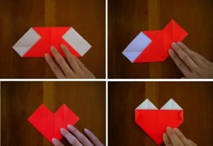 Papír Crafts szívek (a szélén a központ a kanyarban) Papír kézműves szívek