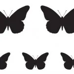 Fali dísz lepkék stencil saját kezűleg, vágja le a papírt minták képet (dekor) Fali dísz pillangók kezüket stencil, sablonok vágásához papír, fotók