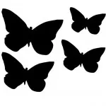 Fali dísz lepkék stencil saját kezűleg, vágja le a papírt minták képek (saját) Fali dísz pillangók kezüket stencil, sablonok vágásához papír, fotók