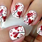 Nail design Valentin nap