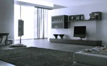 nappali design hi-tech stílusú (fotó), belsőépítészeti bútorok high-tech stílusban felújított lakás