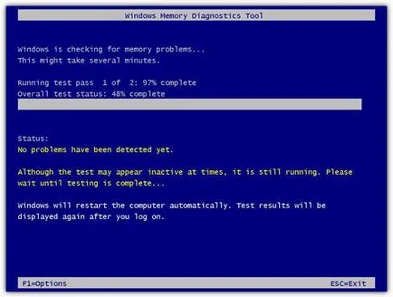 RAM memória diagnosztikai teszt Windows 7 64-bit (Windows) Diagnózis RAM RAM teszt Windows 7 64-bit