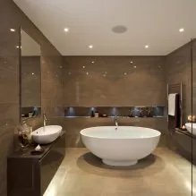 Fürdőszoba Design modern stílusban tartalmaz egy fényképet a belső (tervezés) fürdőszoba tervezés, modern stílus jellemzői a belső fotó