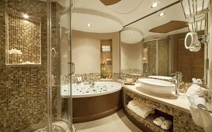 Fürdőszoba Design modern stílusban tartalmaz egy fényképet a belső (kortárs) fürdőszoba tervezés, modern stílus jellemzői a belső fotó