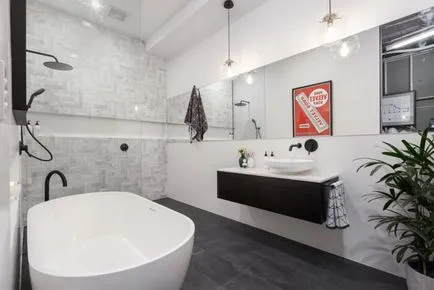 Fürdőszoba Design modern stílusban tartalmaz egy fényképet a belső (kortárs) fürdőszoba tervezés, modern stílus jellemzői a belső fotó