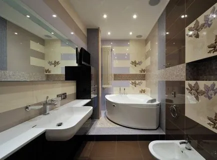 Fürdőszoba Design modern stílusban tartalmaz egy fényképet a belső (kortárs) fürdőszoba tervezés, modern stílus jellemzői a belső fotó