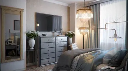 Tervezési ötletek belső kis hálószoba, modern design a szobában