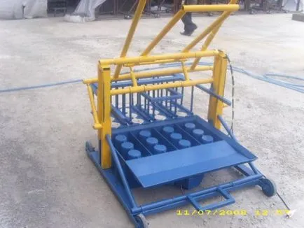 Gyártása gépek és beton blokkok kezével, saját készítésű munkagépek és a fal