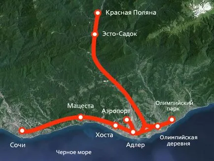 Hogyan juthat Krasznaja Polyana (Sochi, Adler, Szocsi repülőtér)