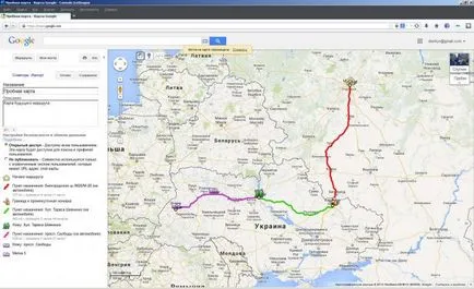 Hozzon létre egy útitervet a példa GoogleMaps