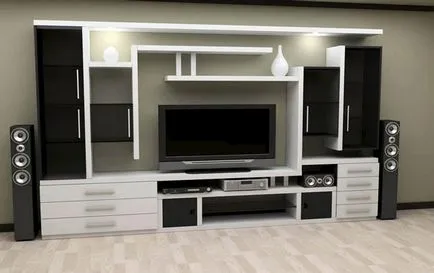 Modern fal a szoba kezét bútor a kötés terem, a klasszikus Mini és