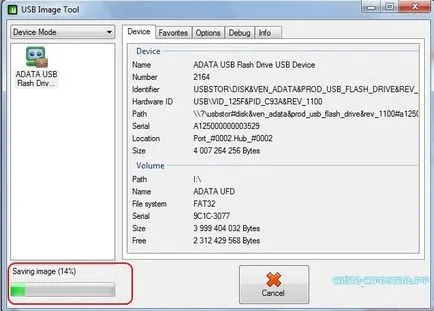 Hozzon létre egy pontos másolatot a botot, segítségével usb kép szerszám