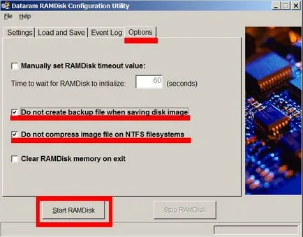 Létrehozva egy virtuális lemez RAM