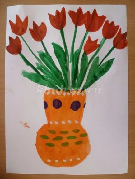 Hogyan kell felhívni egy csokor tulipán a gyerekek lépésről lépésre