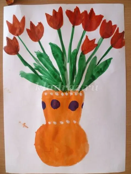 Hogyan kell felhívni egy csokor tulipán a gyerekek lépésről lépésre