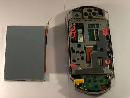 Hogyan szétszedni a játékkonzol Sony PSP 1003 - blogofolio Romana Paulova (bekarikázott oszlop piros körök) Hogyan szétszedni a játékkonzol Sony PSP 1003 - blogofolio Romana Paulova