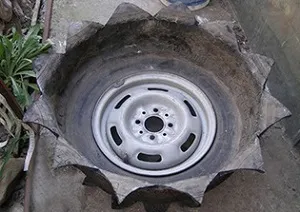Hogyan készítsünk egy váza ki a gumiabroncs a kezét (edények gumiabroncsok saját kezűleg) Hogyan készítsünk egy váza ki a gumiabroncs a kezét