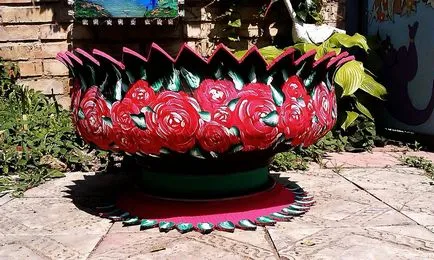 Hogyan készítsünk egy váza ki a gumiabroncs a kezét lépésről lépésre, fotó, video (saját) Hogyan készítsünk egy váza ki a gumiabroncs a kezét lépésről lépésre, fotó, videó