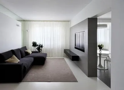 Minimalista stílusú belsejében modern lakás (stílus minimalista belső a lakás) Minimalista stílusú belsejében modern lakás