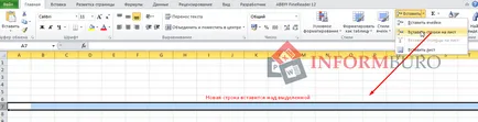 Hogyan excel táblázatot hozzá egy sort