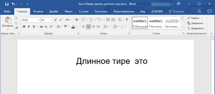 Hogyan lehet a Word em dash