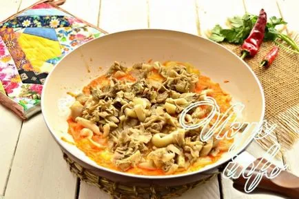 Burgonya gombát egy serpenyőben - a recept egy fotó