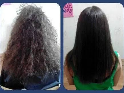 Keratin hajkiegyenesítő eljárás, ár, vélemények, fotók előtt és után helyreállítás