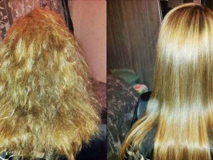 Keratin hajkiegyenesítő eljárás, ár, vélemények, fotók előtt és után helyreállítás