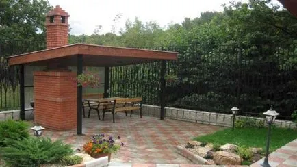 Barbecue tégla és fém kezük