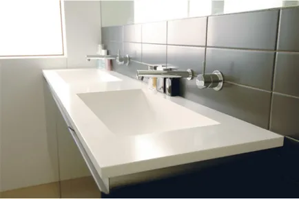 Sink fürdőszoba fölött, süllyesztett, intarziás shell