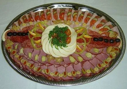 Hús és kolbász vágás, fotó (hús) Hús és kolbász szeletelés, fotók