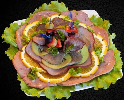 Hús és kolbász vágás, fotó (hús) Hús és kolbász szeletelés, fotók