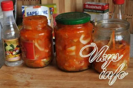 Benőtt uborka télen (saláta) recept fényképpel (recept) Benőtt uborka télen (saláta) recept egy fotó
