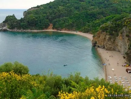 Mogren Beach Budva, fotó, térkép, értékelés (a turisták kisgyermekek) Mogren Beach Budva, fotó, térkép, vélemények