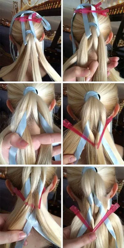 Weave fonat szalag 4 mester osztály lépéssel fotók (tip árukapcsolás gumi) Weave zsinórra egy szalaggal 4 fő osztály lépésről lépésre fotók