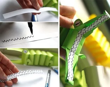 Crafts kifogyott a papír a gyerekek saját kezűleg krokodil