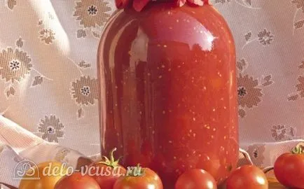Paradicsom saját lében a téli recept egy fotó - egy lépésről lépésre főzés