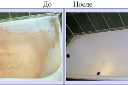 Javítás öntöttvas zománcozott kád, akril