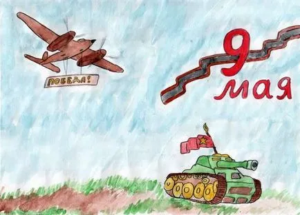 Rajzok május 9-én - Győzelem Napja (ötletek, fotók) papírból saját kezűleg